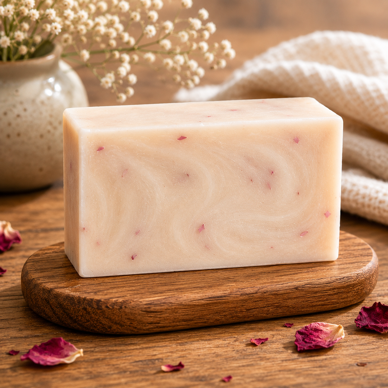 Hello Tallow Rose Soap Bar — grass-fed tallow soap bar